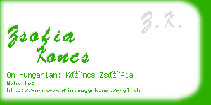 zsofia koncs business card